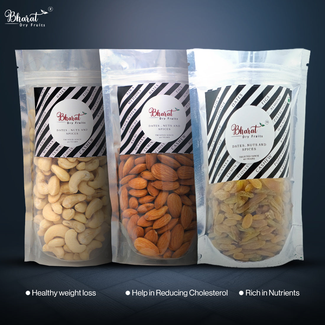 Cashew Almond Raisins combo pack ( 3x100 gm )